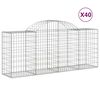 vidaXL Paniers &agrave; gabions arqu&eacute;s 40 pcs 200x50x80/100 cm Fer galvanis&eacute;