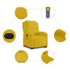 vidaXL Fauteuil inclinable de massage &eacute;lectrique jaune velours
