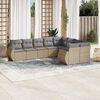 vidaXL Salon de jardin avec coussins 9 pcs beige r&eacute;sine tress&eacute;e