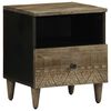 vidaXL Table de chevet gris clair 40x33x46 cm bois de manguier solide