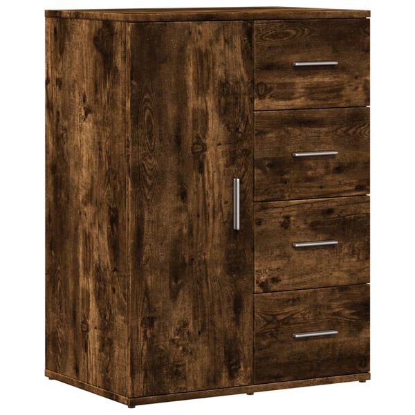 vidaXL Buffet ch&ecirc;ne fum&eacute; 59x39x80 cm bois d'ing&eacute;nierie