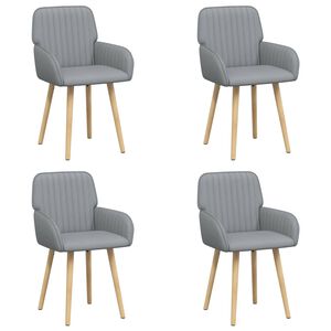 vidaXL Chaises de salle &agrave; manger 4 pc Tissu Gris clair