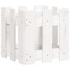 vidaXL Jardini&egrave;re avec design de cl&ocirc;ture blanc 30x30x30 cm pin massif
