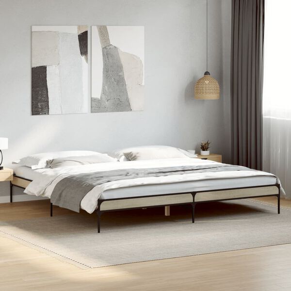 vidaXL Cadre de lit sans matelas ch&ecirc;ne sonoma 180x200 cm