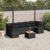 vidaXL Salon de jardin 8 pcs avec coussins noir r&eacute;sine tress&eacute;e