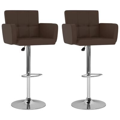 vidaXL Tabourets de bar lot de 2 marron similicuir