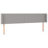 vidaXL T&ecirc;te de lit avec oreilles Gris clair 203x16x78/88 cm Tissu