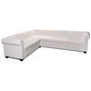 vidaXL Canap&eacute; d'angle Chesterfield 6 places Cuir artificiel Blanc