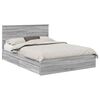 vidaXL Lit de Rangement Gris Sonoma 150 x 200 cm Bois d'ing&eacute;nierie