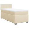 vidaXL Sommier &agrave; lattes de lit avec matelas Cr&egrave;me 100x200 cm Tissu