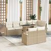 vidaXL Ensemble de canap&eacute; de jardin 9 pcs Beige Poly rotin
