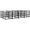 vidaXL Chenil d'ext&eacute;rieur pour chiens Acier 7,51 m&sup2;