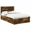 vidaXL Cadre de lit Ch&ecirc;ne fum&eacute; 120 x 200 cm Bois Ing&eacute;nierie