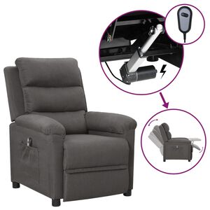 vidaXL Fauteuil inclinable &eacute;lectrique Gris fonc&eacute; Tissu