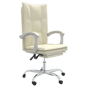 vidaXL Fauteuil inclinable de bureau Cr&egrave;me Similicuir