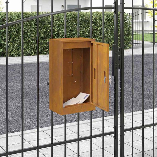 vidaXL boîte aux lettres Rouillé 30 x 23 x 55 cm