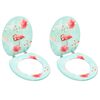 vidaXL Si&egrave;ges de toilette avec couvercle 2 pcs MDF Design de flamant