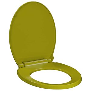 vidaXL Si&egrave;ge de toilette &agrave; fermeture en douceur Vert Ovale