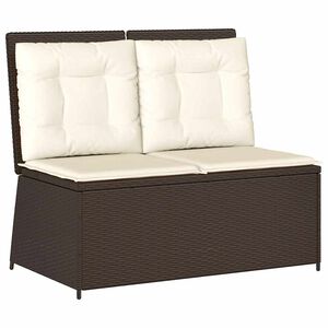 vidaXL Banc de jardin avec coussin Marron Poly rotin