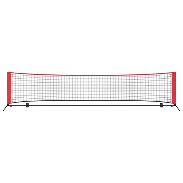 vidaXL Filet de tennis Noir et Rouge 396 x 92 x 87 cm Polyester