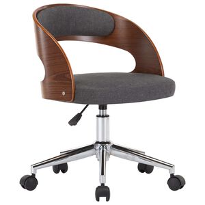 vidaXL Chaise pivotante &agrave; manger Gris Bois courb&eacute; et tissu