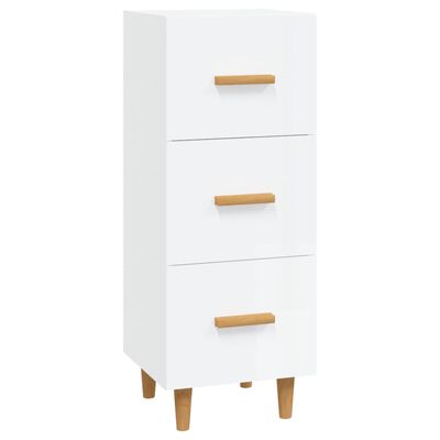 vidaXL Buffet Blanc brillant 34,5x34x90 cm Bois d'ingénierie