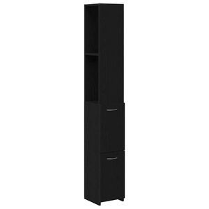 vidaXL Cabinet de salle de bain Ch&ecirc;ne noir 25 x 25 x 170 cm