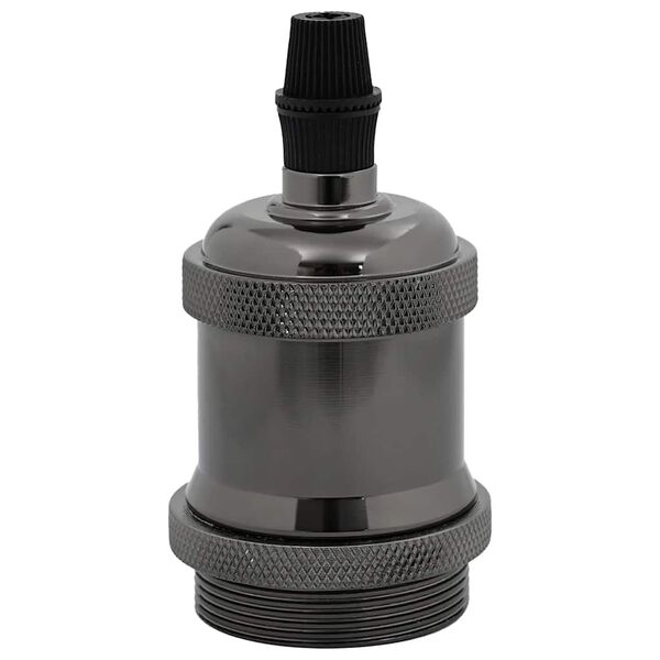 vidaXL Douilles de lampe 2 pcs noir brillant E27