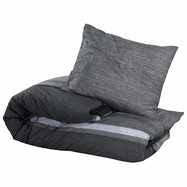 vidaXL Ensemble de housse de couette gris foncé 200x220 cm Coton