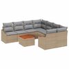 vidaXL Ensemble de canap&eacute; de jardin 9 pc Beige et Gris clair polyrotin