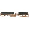 vidaXL Ensemble de canap&eacute;s d'ext&eacute;rieur 9 pc Naturel et Anthracite