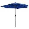 vidaXL Parasol de jardin et lumières LED mât en aluminium bleu azuré