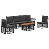 vidaXL Ensemble de canap&eacute; de jardin 7 pc Noir et Gris fonc&eacute; polyrotin