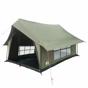 vidaXL Tente Cabane Vert arm&eacute;e 340 x 246 x 210 cm Polycoton