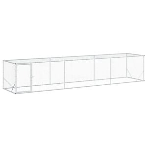 vidaXL Enclos pour Poules Argent&eacute; 500 x 100 x 100 cm Acier galvanis&eacute;