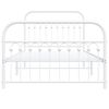 vidaXL Cadre de lit m&eacute;tal sans matelas et pied de lit blanc 107x203 cm