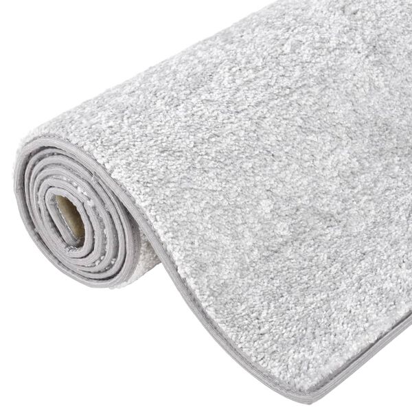vidaXL Tapis &agrave; poils souples antid&eacute;rapant 115x170 cm Gris clair