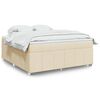 vidaXL Sommier &agrave; lattes de lit avec matelas Cr&egrave;me 180x200 cm Tissu