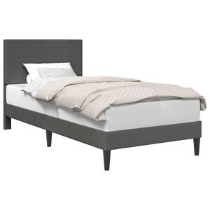 vidaXL Cadre de lit Gris fonc&eacute; 90 x 190 cm Tissu en velours c&ocirc;tel&eacute;