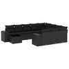 vidaXL Salon de jardin 11 pcs avec coussins noir r&eacute;sine tress&eacute;e