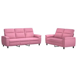 vidaXL Ensemble de Canap&eacute;s 2 pcs Rose Tissu