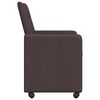 vidaXL Chaises de Salle &agrave; Manger avec Roues 2 pcs Marron fonc&eacute; tissu