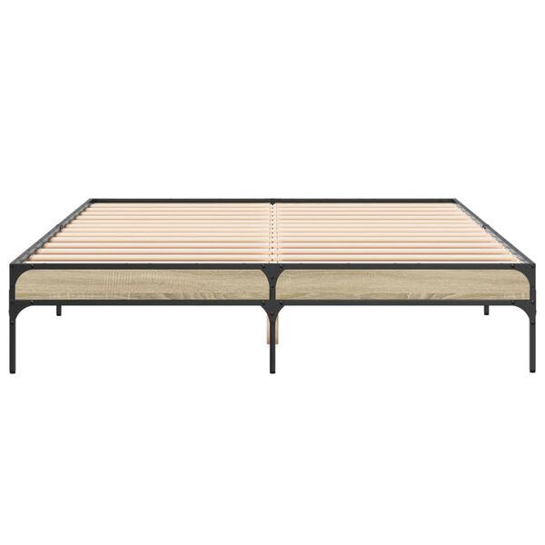 vidaXL Cadre de lit sans matelas ch&ecirc;ne sonoma 150x200 cm