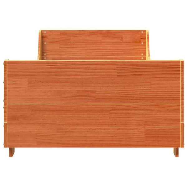 vidaXL Cadre de lit sans matelas cire marron 75x190 cm bois pin massif
