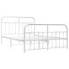 vidaXL Cadre de lit métal sans matelas et pied de lit blanc 140x190 cm