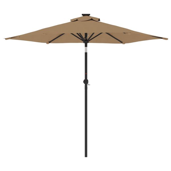 vidaXL Parasol de jardin avec m&acirc;t en acier taupe 225x225x212 cm