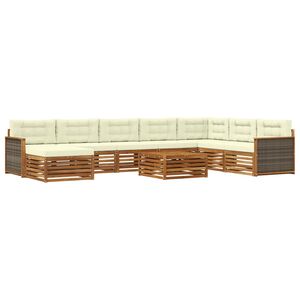 vidaXL Ensemble de canap&eacute;s d'ext&eacute;rieur 9 pc Naturel et Cr&egrave;me