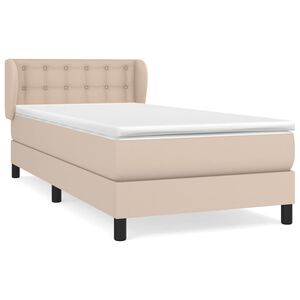 vidaXL Sommier &agrave; lattes de lit avec matelas Cappuccino 80x200 cm