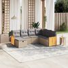 vidaXL Salon de jardin avec coussins 7pcs m&eacute;lange beige r&eacute;sine tress&eacute;e