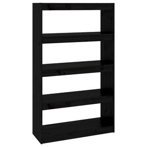 vidaXL Biblioth&egrave;que/S&eacute;parateur de pi&egrave;ce Noir 80x30x135,5 cm Pin massif